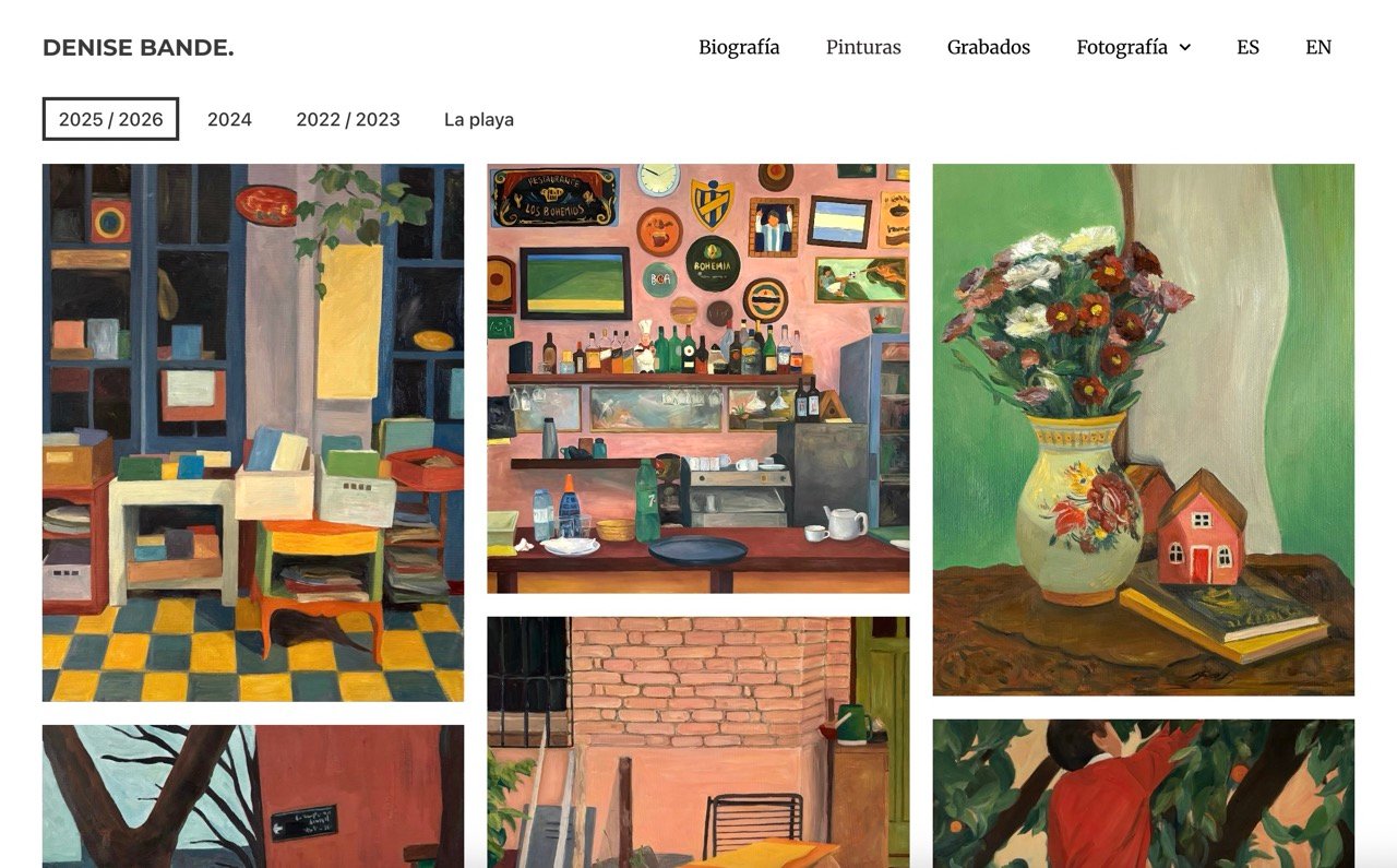 Denise Bande — captura del sitio